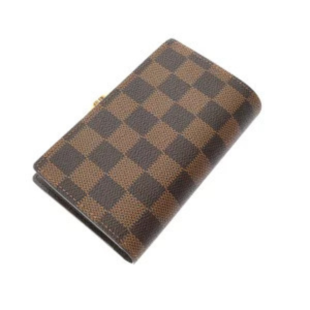 Louis Vuitton fold Brown Damier Portefeuille Bi Wallet Viennois Canvas Brown